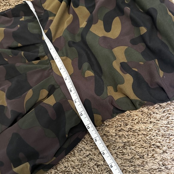 Haley & Jane Camo Romper Strapless Ruched Mini Dress‎ with Pockets Size L - Picture 9 of 10
